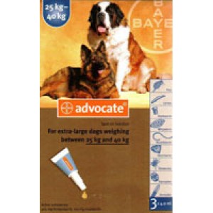 АДВОКАТ, антипаразитарный препарат, для собак от 25 до 40кг, 4мл, 3 пип